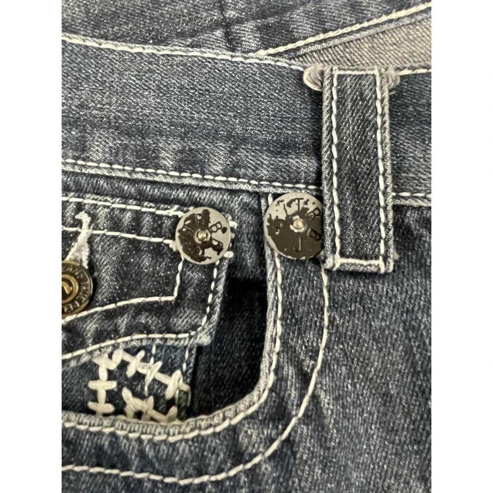 True Religion Mens Thick Stitch Denim Straight Jeans Size 34